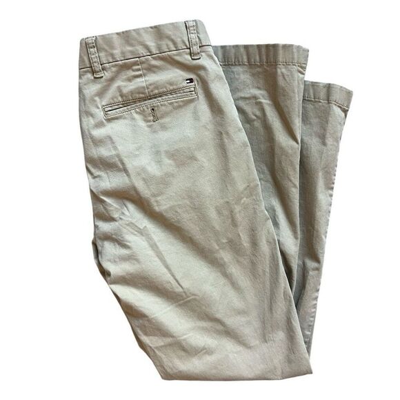 Mens Tommy Hilfiger Custom Fit Chino Khaki Flat Front Pants - Sz 32 x 32 - Picture 4 of 4